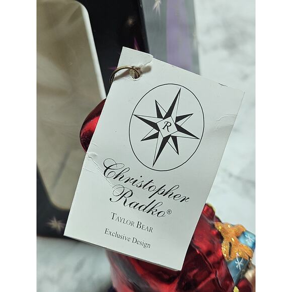 Christopher Radko TAYLOR Teddy BEAR Lord & Taylor Ornament 01-LAT-07 Christmas - Picture 7 of 9